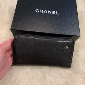 Chanel Floral Camellia Long Zipped Wallet